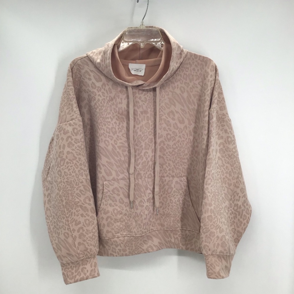 Dee Dee Women’s LUX Pullover Animal Print Casual Comfy Warm Blush Pink Size L